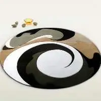 Hand Tufted Yin And Yang Round Rug 