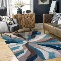 Blue Canvas Modern Design Carpet