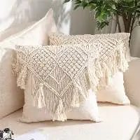 Kaahira Handmade Cotton Macrame Cushion Pillow.