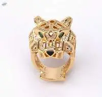 Animal Graphics Zircon Mechanical Leopard Ring