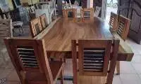 9-pc Pine Shutters Style Chairs Dining Room Set