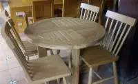 5- Pc Solid Oak Round Dining Room Set