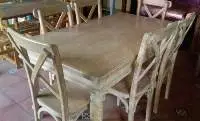 7- Pc Oak Milled Cross Chair Design Dining Set