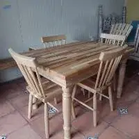 Wooden Dining Table With Chairs