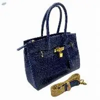 Lizard Leather Belt Design 2-Way Bag for Women