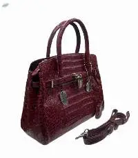Caiman Leather Belt Design 2-way Handbag