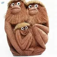 Coconut Husk Monkey Family