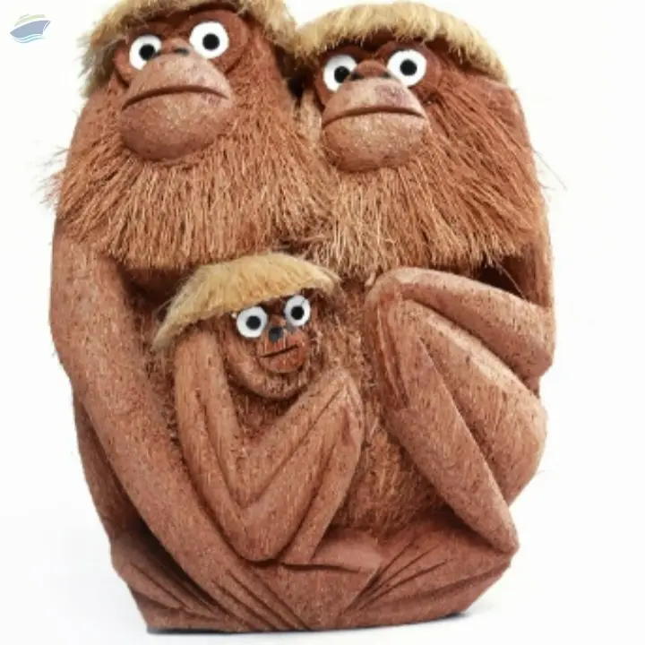 Coconut Husk Monkey Family