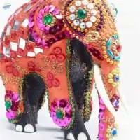 Elephant Decorated Statue (h: 4 Inch)