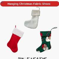 "Hanging  Christmas Fabric Shoes  "