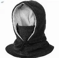 Black Fleece Ski Neck Gaiter Balaclava Hat