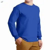 Men Blue Sleeves T Shirt 100% Cotton