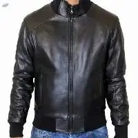Men's Leather Jacket in Black Color