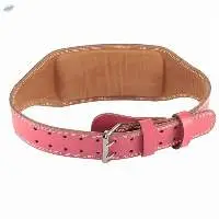 Ladies Pink Leather Weightlifting Belt