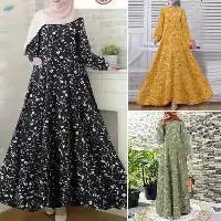 Flower Dubai Abaya long dress for Summer