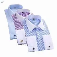 New Design Men's French Cuff Dress Shirts