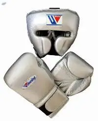 Silver Shiny Leather Winning Boxing Gears