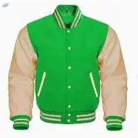 Two-Tone Snap Button Varsity  Jacket for Men