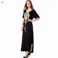 Women Embroider Short Sleeve Kaftan Abaya
