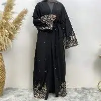 Luxury Lace Up Dubai Muslim Women Abaya