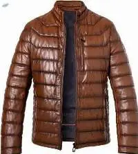 Napa Leather Down Bubble Jacket for Men