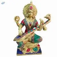 Saraswati Brass Statue
