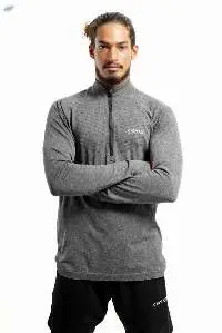 Seamless 1/4 Zip up Long Sleeve T shirt