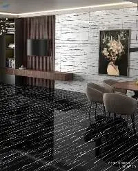 Line Black & White 60x120cm Porcelain Tiles