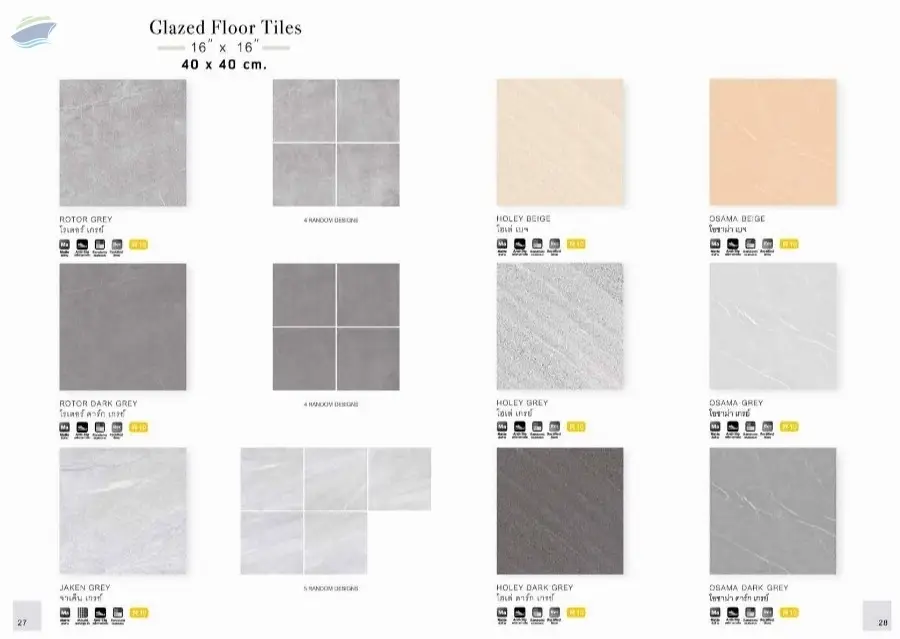 40X40 Cm. Glazed Ceramic Floor Tiles by The Union Mosaic Industry