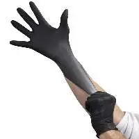 9" Black Powder-Free Nitrile Gloves: Non-Sterile