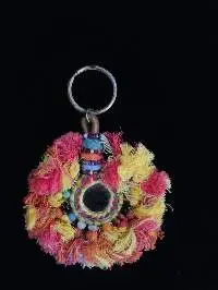 Multi Color Mirror Keychain With Colorful Tassel
