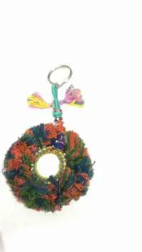 Multi Color Mirror Keychain With Colorful Tassel