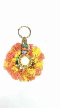 Orange and Yellow Color Mirror Keychain Tassels
