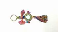 Multi Color Mirror Keychain With Colorful Tassel