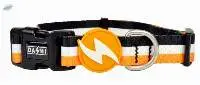 Dashi Stripes 3 Orange & Black Dog Collar