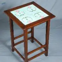 Wood Table With Porcelain Tiles