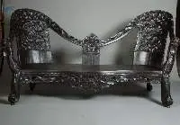 Wooden Sofa With Engraving