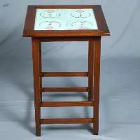 Tiles table in teak wood
