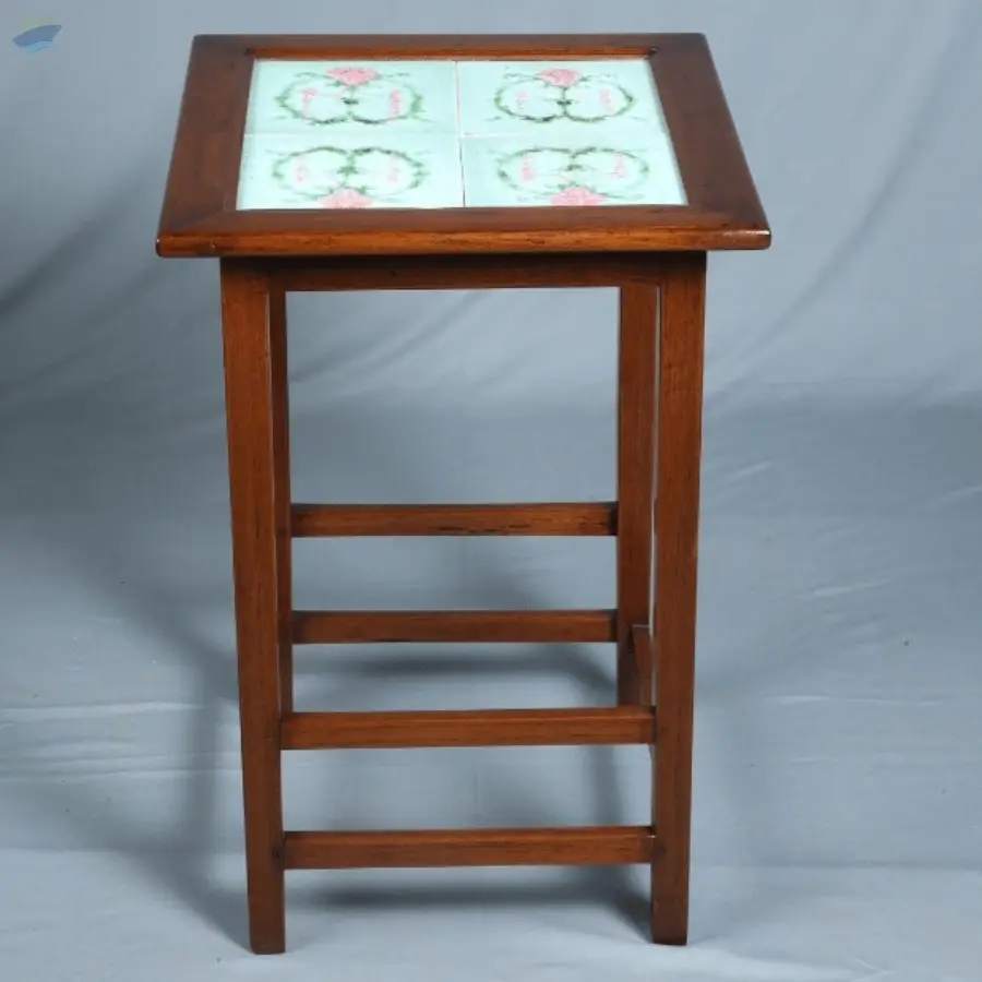 Tiles table in teak wood