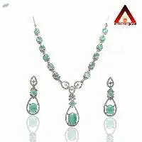 Mint Green Ad Stone Necklace Set Nicely