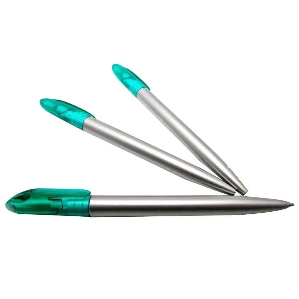 Ballpen Twisty Silver &amp; Green
