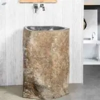 River Stone Pedestal Sink