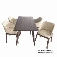 Grace 4-seater Table Set With Light Yellow Leath