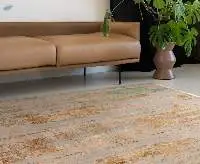 Wool Rug In Green & Gold Color