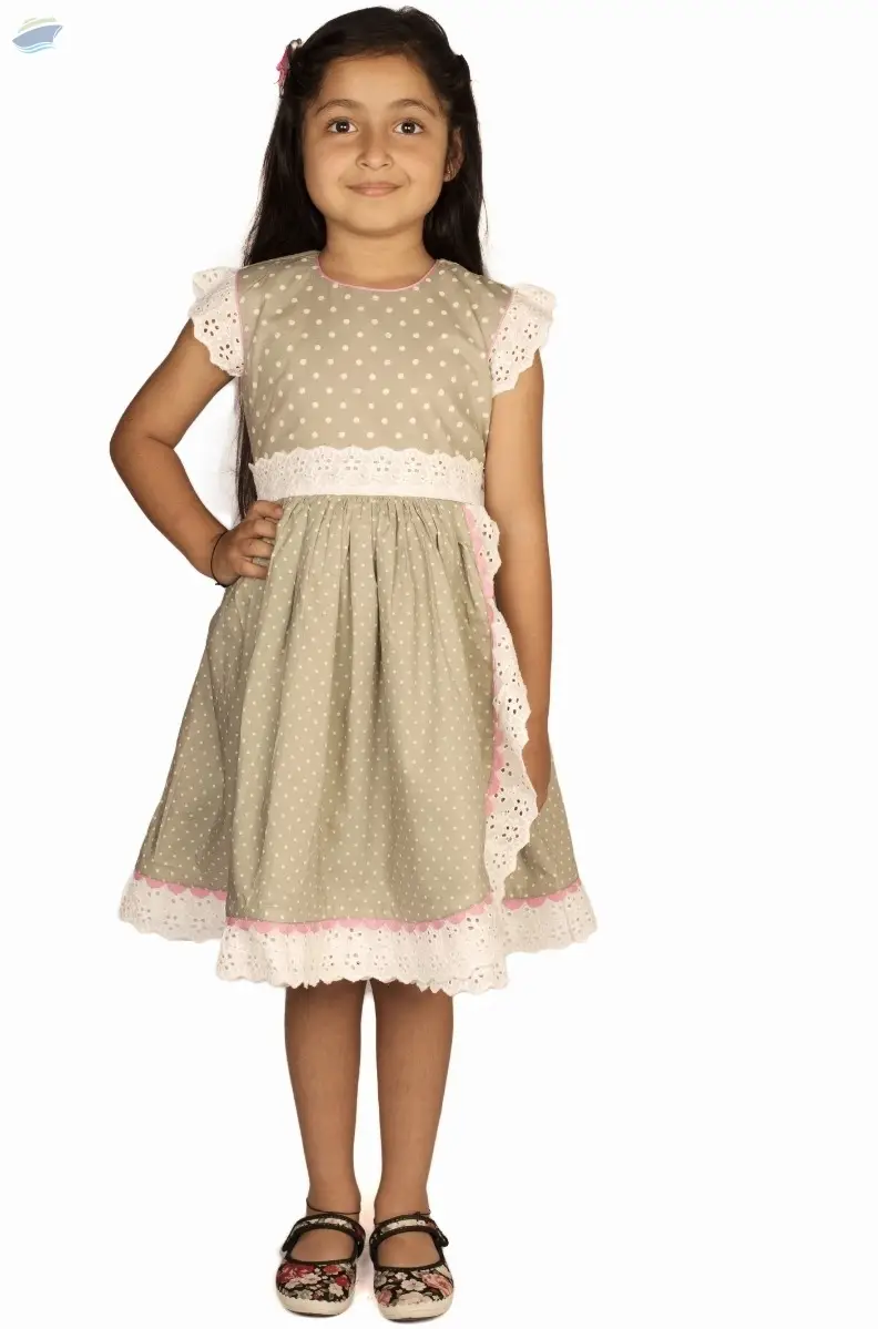 Grey Sky - Overlap Dress With Lace Trim