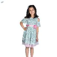 Flare Dress With  Cold Shoulder Sleeves