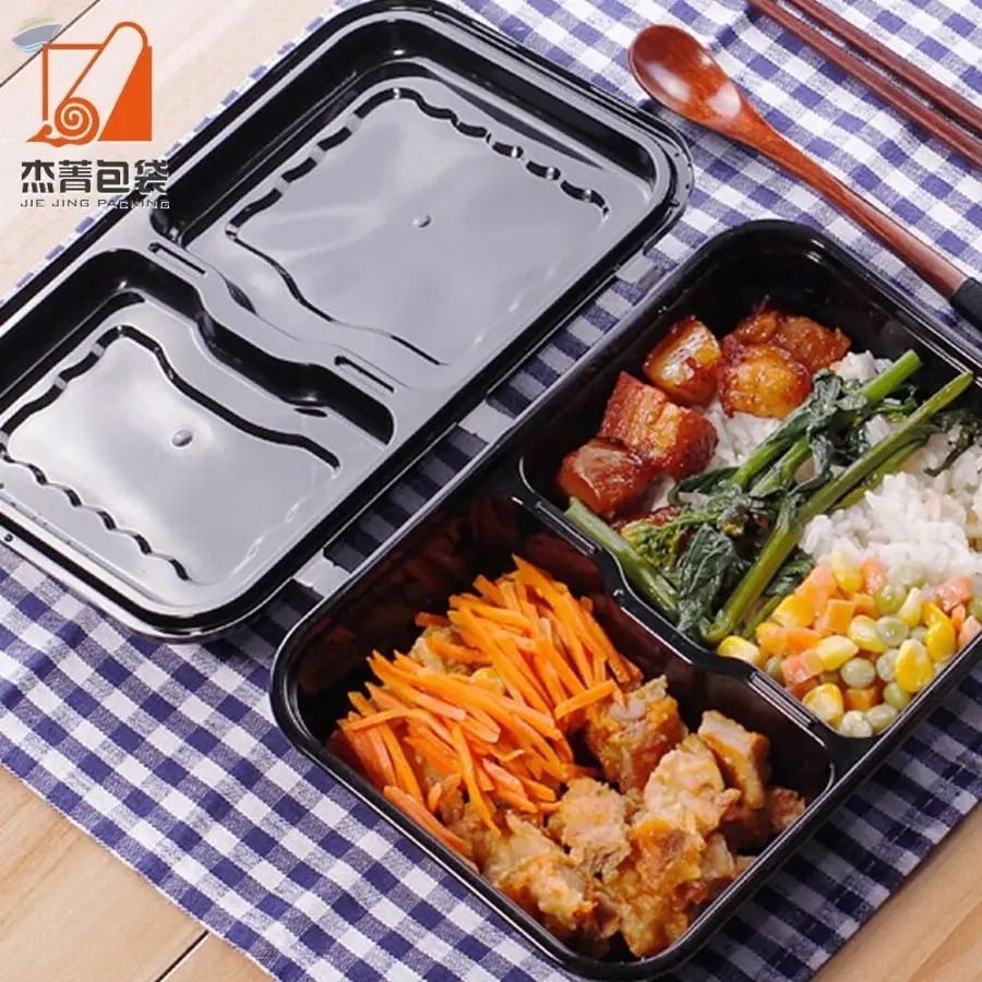 Disposable Plastic 2-Compartment Lunch Box