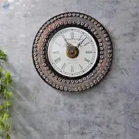 Wall Clock with handmade Marble Pearls