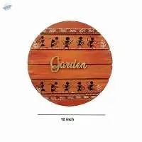 Round Name Plate With Traditional Art Design