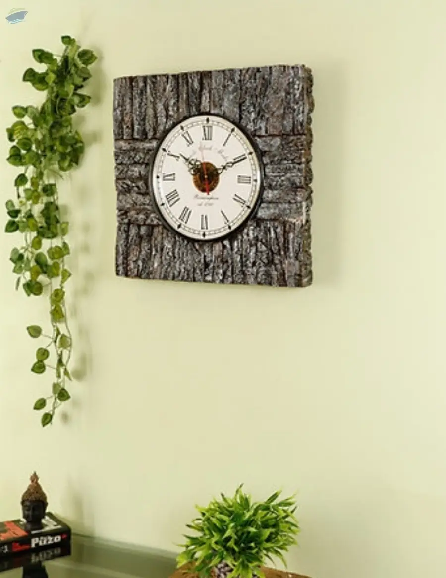 Rustic Wooden  Wall Clock Vintage Polish